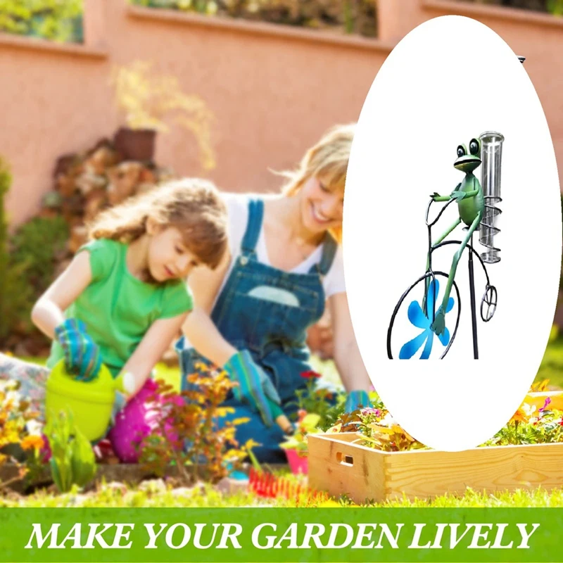 مقياس المطر، مقياس المطر الزجاجي بسعة 7 بوصة في الهواء الطلق - مقياس المطر القابل للفصل مع حصة معدنية على شكل حرف L للحديقة