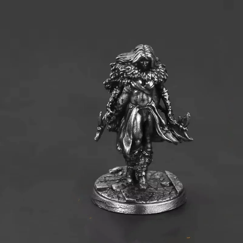 

White Brass Viking Warrior Miniature Model Metal Ancient Soldier Figure Board Game Piece Desktop Decor Ornament Toy