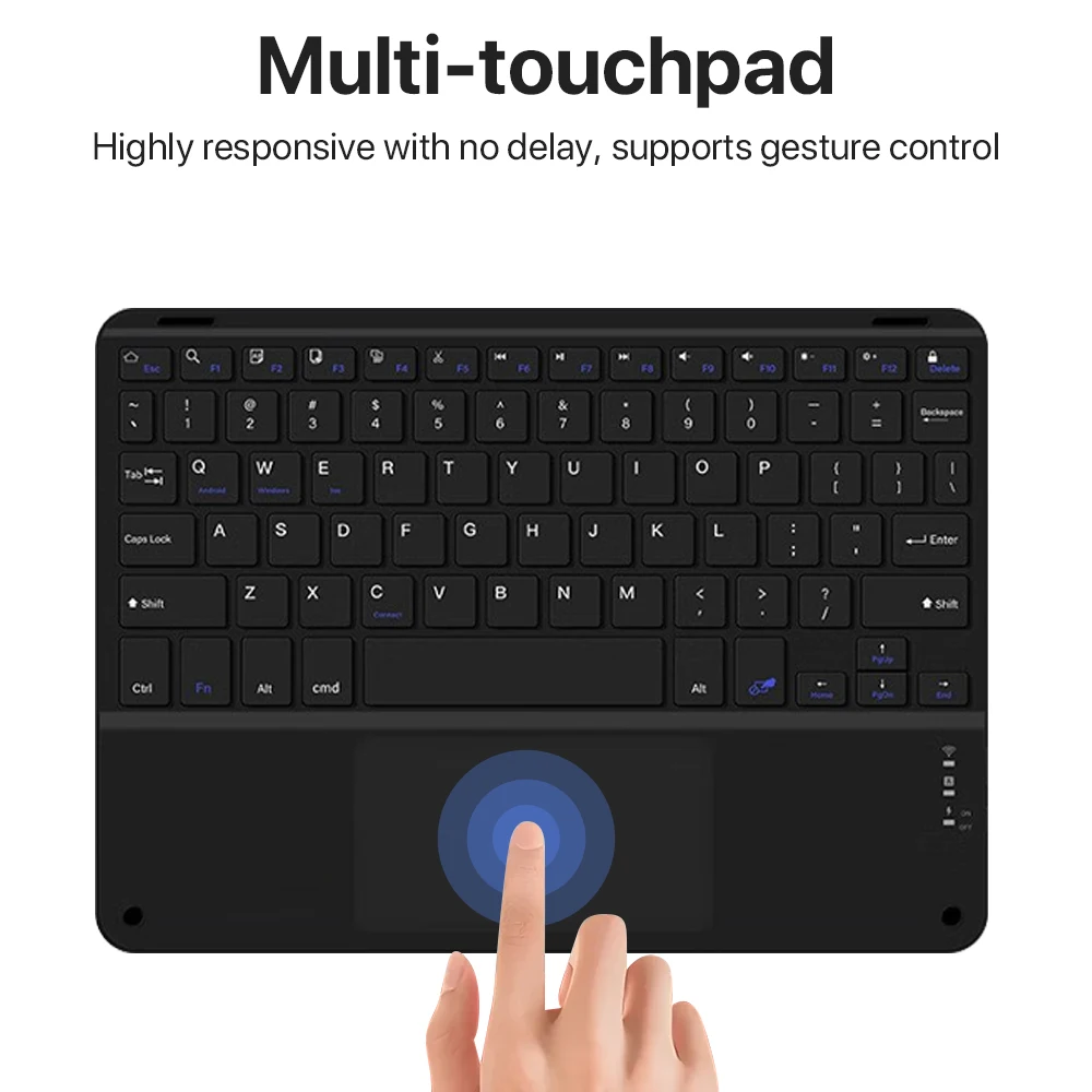 Bluetooth Keyboard for iPad Air Pro Mini Wireless Rechargeable Touch Gestures English Keyboard for Phone Tablet Laptop Universal