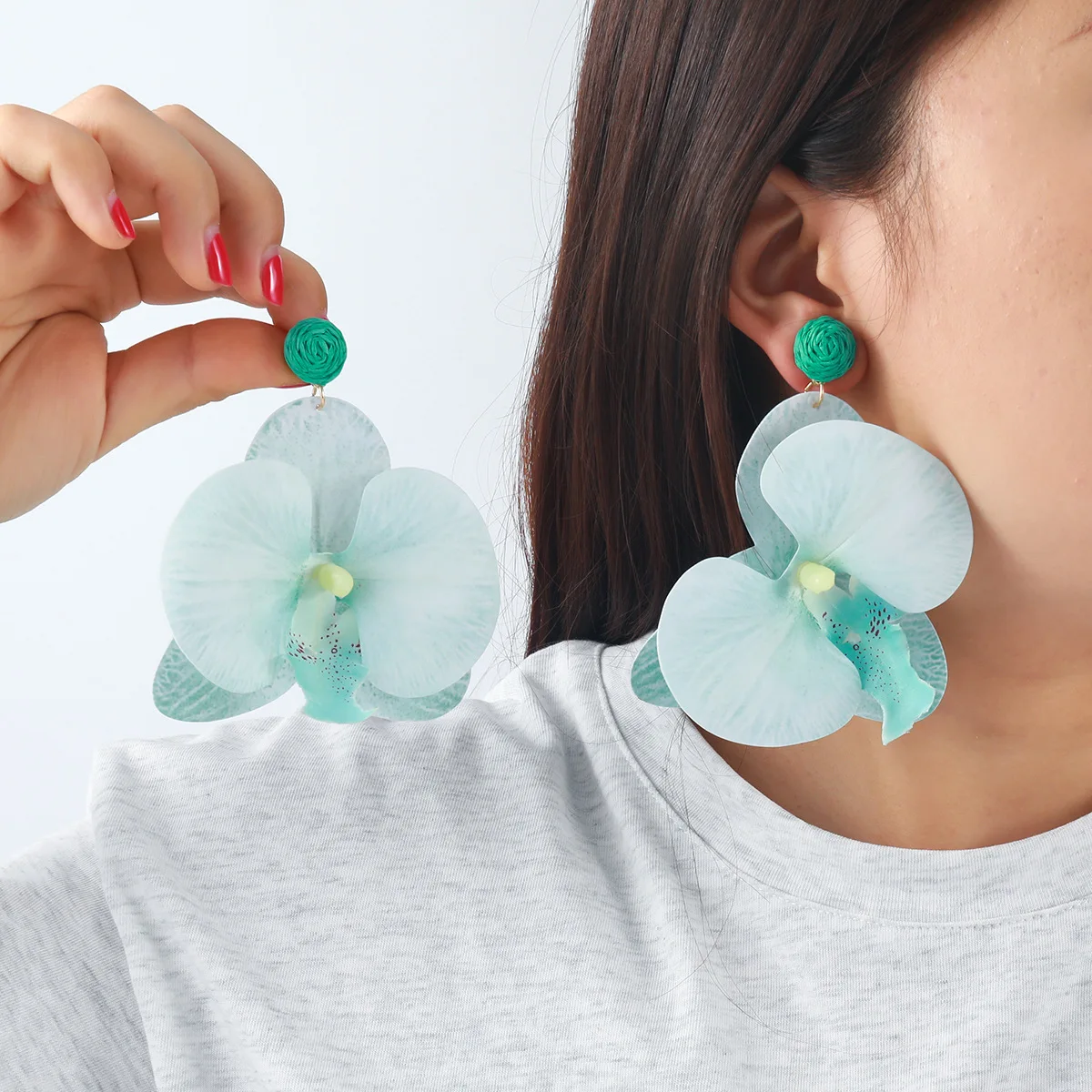 Exaggerated Decorative Butterfly Orchid Multilayer Earrings Summer Vacation Cross-Border Wholesale Goods