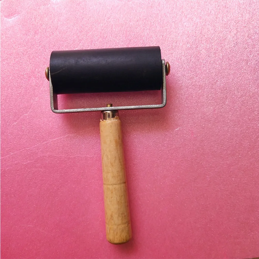 2Pcs 6Cm Stamping Roller Rubber for Printmaking Ink Spreading Scrapbook Wallpaper Glue Application Graphic Projects Heavy