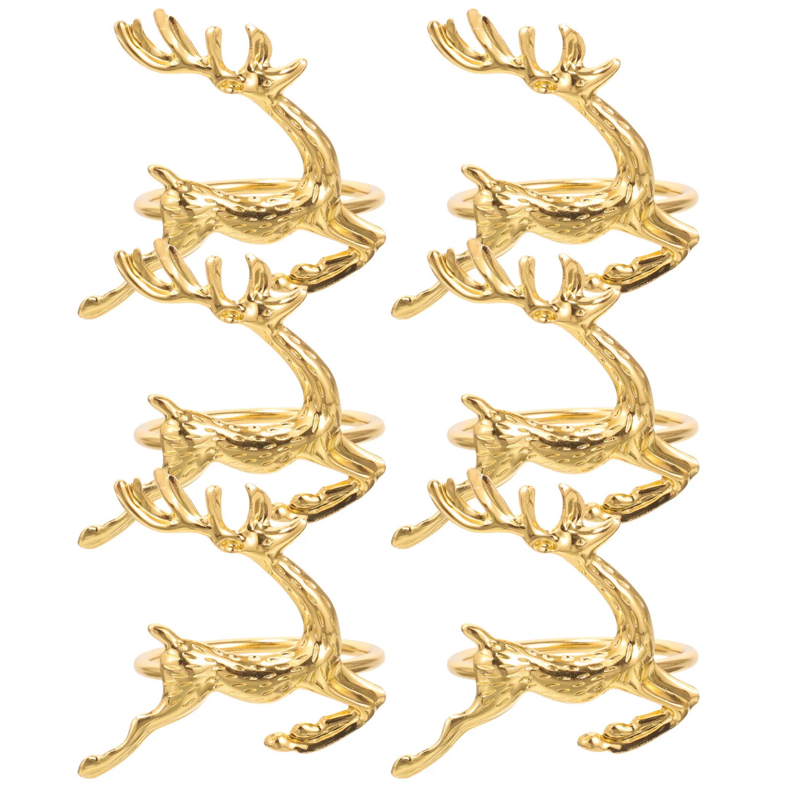 

6 Pcs Napkin Ring Dinner Holder Metal Rings Elk Deer Shape Reindeer Holders Holding Shaped Buckle