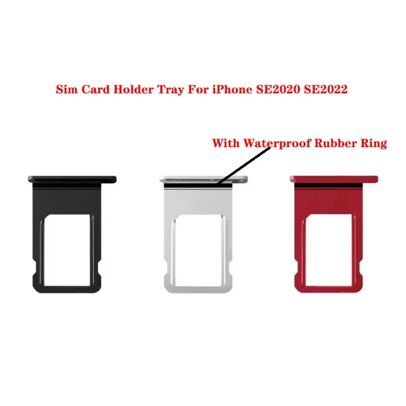 

10PCs micro SIM card tray slot holder with waterproof rubber ring for iPhone SE2 se 2020 se2022 replacement parts