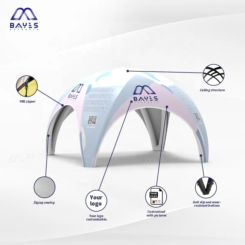 4x4 10x20 20x20, 2,6,12,20 Person Roof Big Blow Up Tent For Event, Air Sealed Inflatable Canopy Gazebo Tent Aufblasbares Zelt view 4