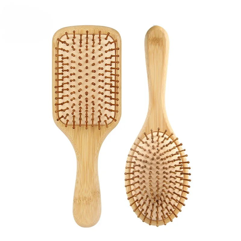 

1pc Eco Friendly Air Cushion Massage Comb, Portable Hairbrush With Bamboo Handle For Massaging Scalp, Home Essentials