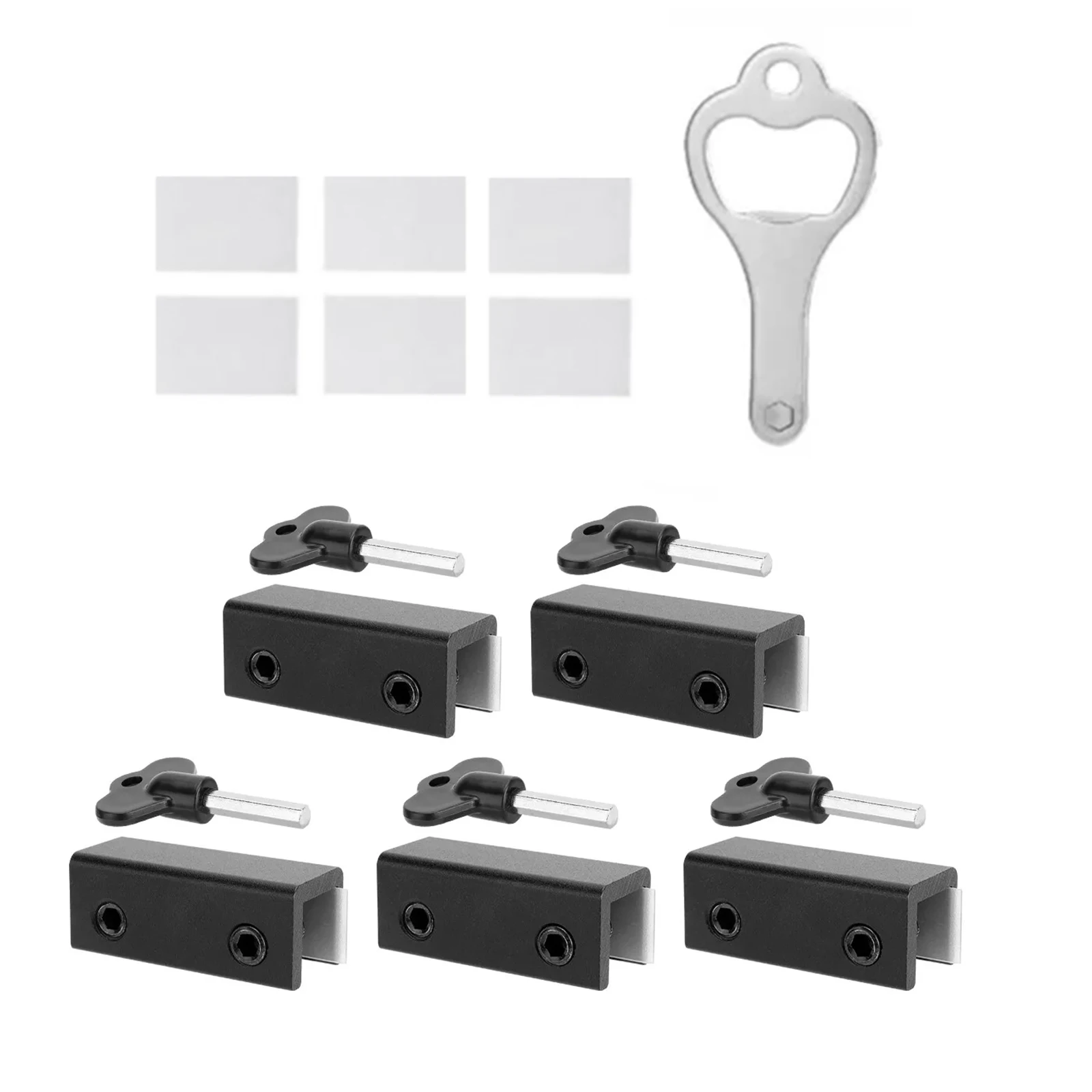 

6Set Child Protection Baby Safety Adjustable Sliding Window Locks Stop Aluminum Alloy Security Lock With Keys Safety Window Lock