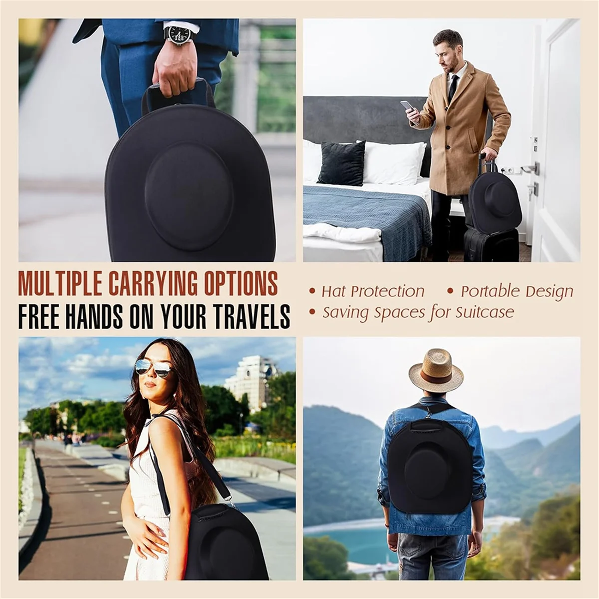 Travel Hat Case , Hat Travel Case, Hat Box Travel, Travel Hat Organizer, Hat Storage for Travel, Hat Case for Fedora