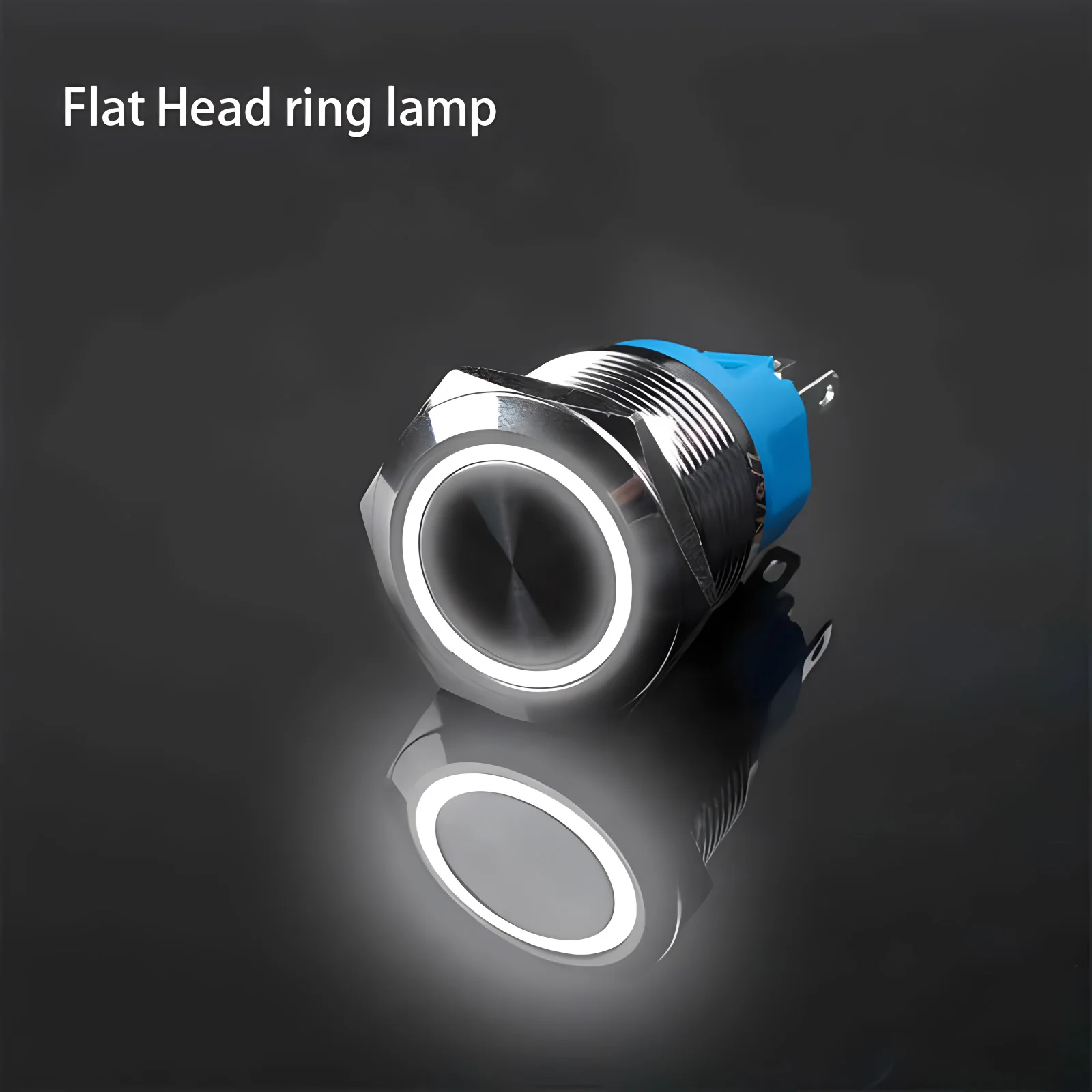 12mm 16mm 19mm 22mm Metalen Drukknop Platte Kop 1NO1NC LED Licht Rood Yeollw Blauw Groen Wit 3v 12v 24v 220v