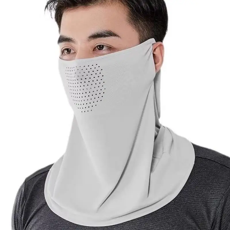 Unisex UV Protection Outdoor Neck Wrap Cover Sports Sun Proof Bib Ice Silk Mask Face Cover Neck Wrap Cover Sunscreen Face Scarf