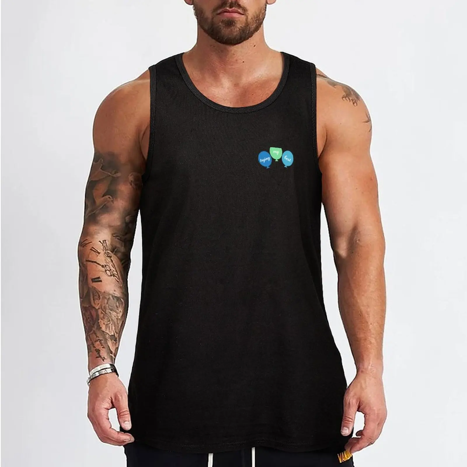 Trying My Best Tank Top Men's clothes luxury style Gym man T-shirt Men's gym