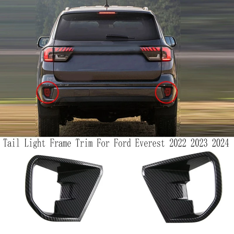 Car Rear Fog Light Lamp Cover Tail Foglight Trim Styling Tail Light Frame Trim For Ford Everest 2022 2023 2024 Accessories