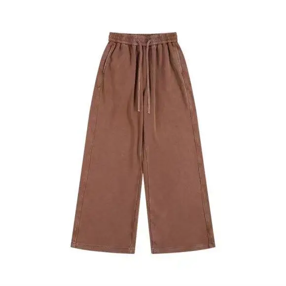 2025 New Retro Loose High-waisted Straight-leg Trousers Men's and Women's Casual Wide-leg Trousers