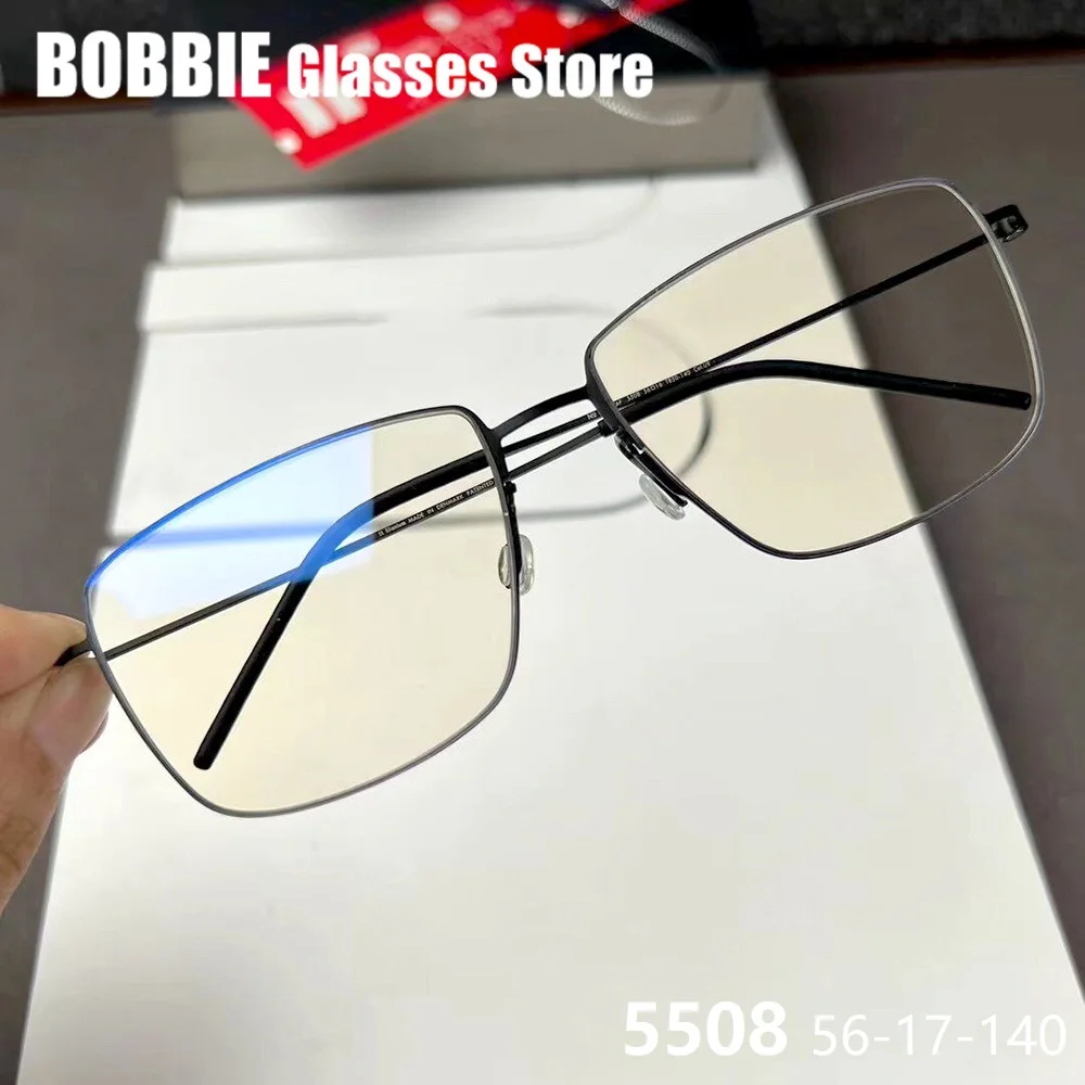 

Square Glasses Frame Titanium Screwless Design Standard Size Face Eyeglasses Frames Spectacles Denmark Brand Design