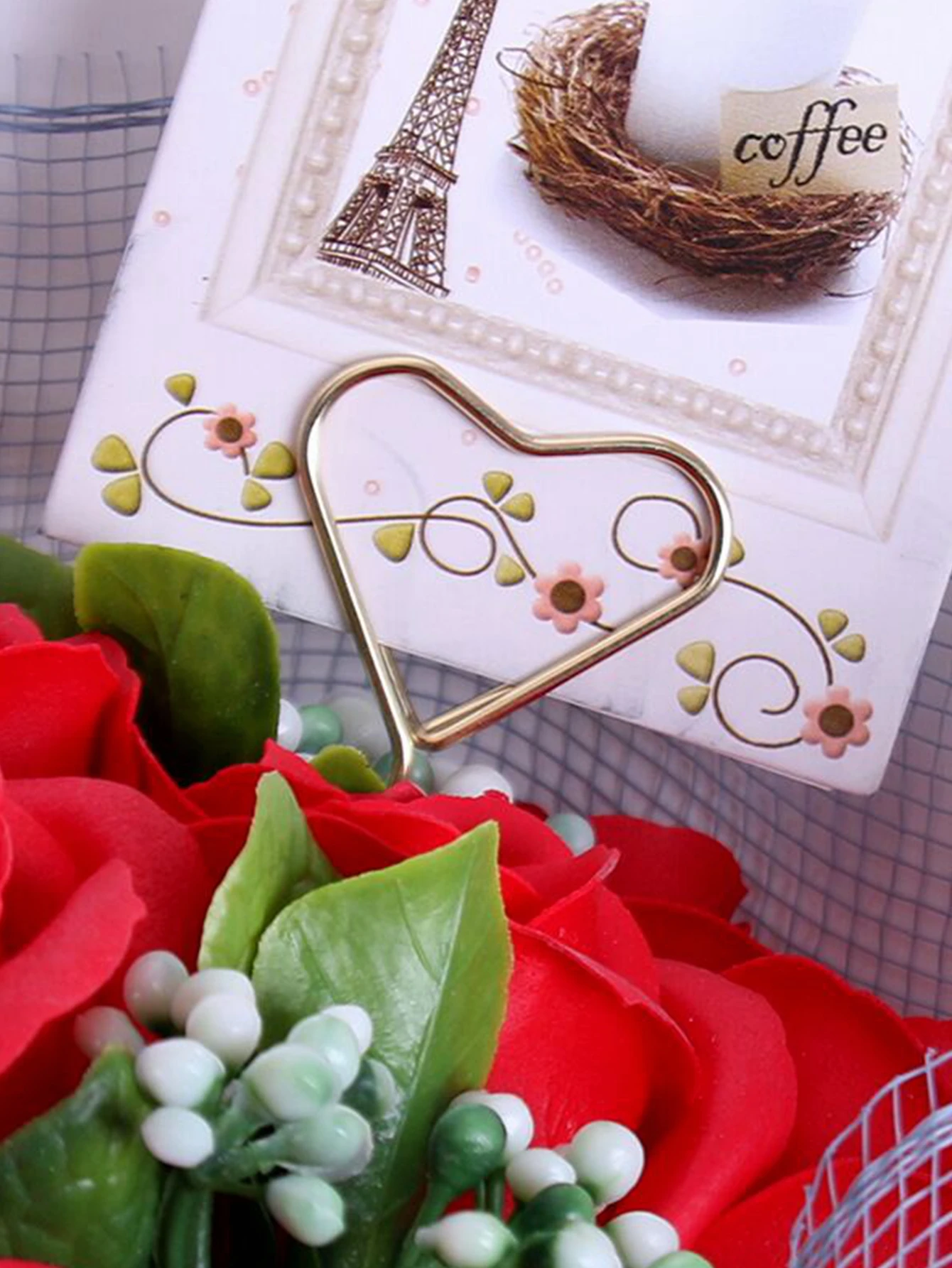20pcs Flower Card Holder, Greeting Card Holders, Gift Label Metal Holder For Lovers And Party Gifts