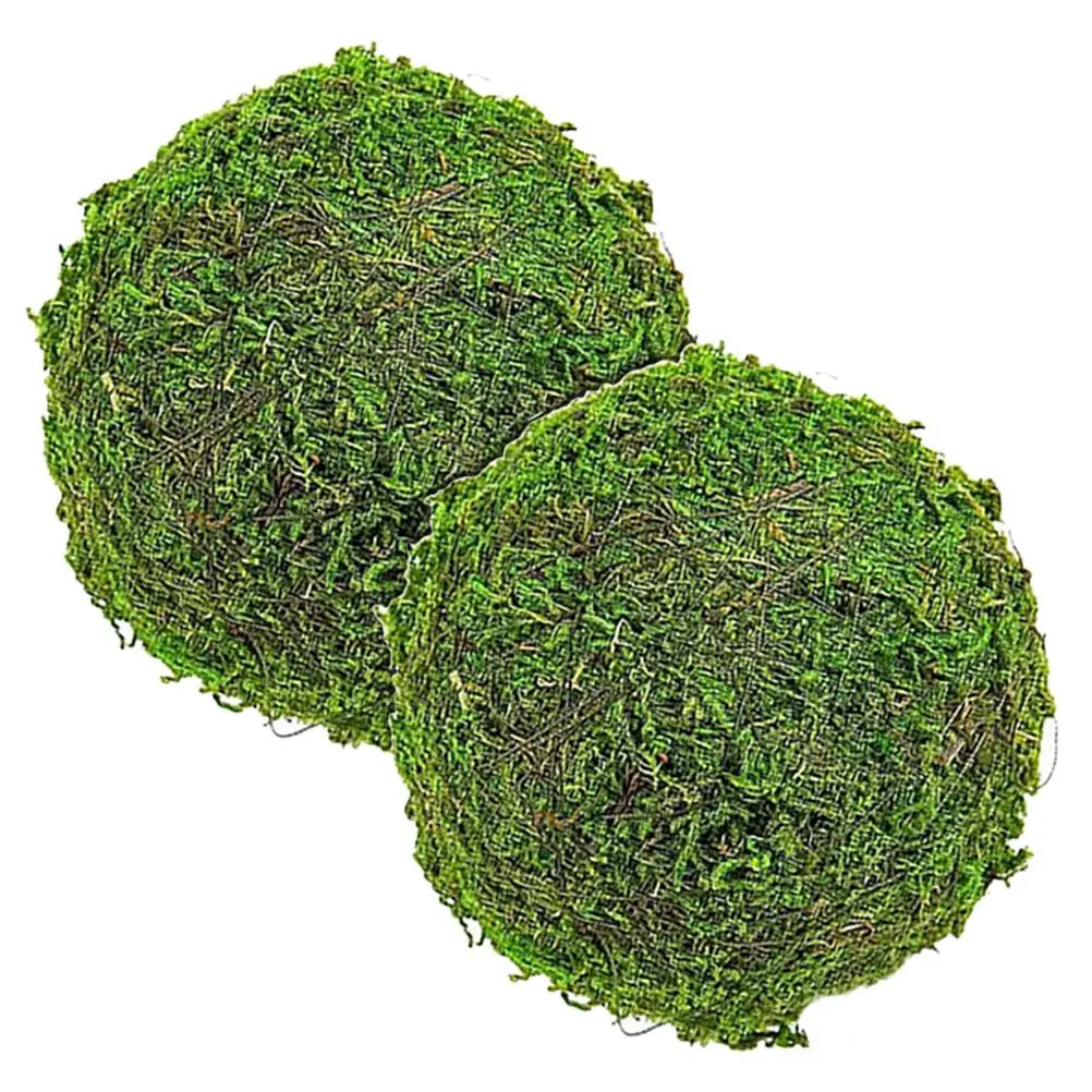 

2 Pcs Simulated balls 10cm Green Home Decor Artificial Grass Bowl Fillers Vase Filler Party Wedding Plant Decor