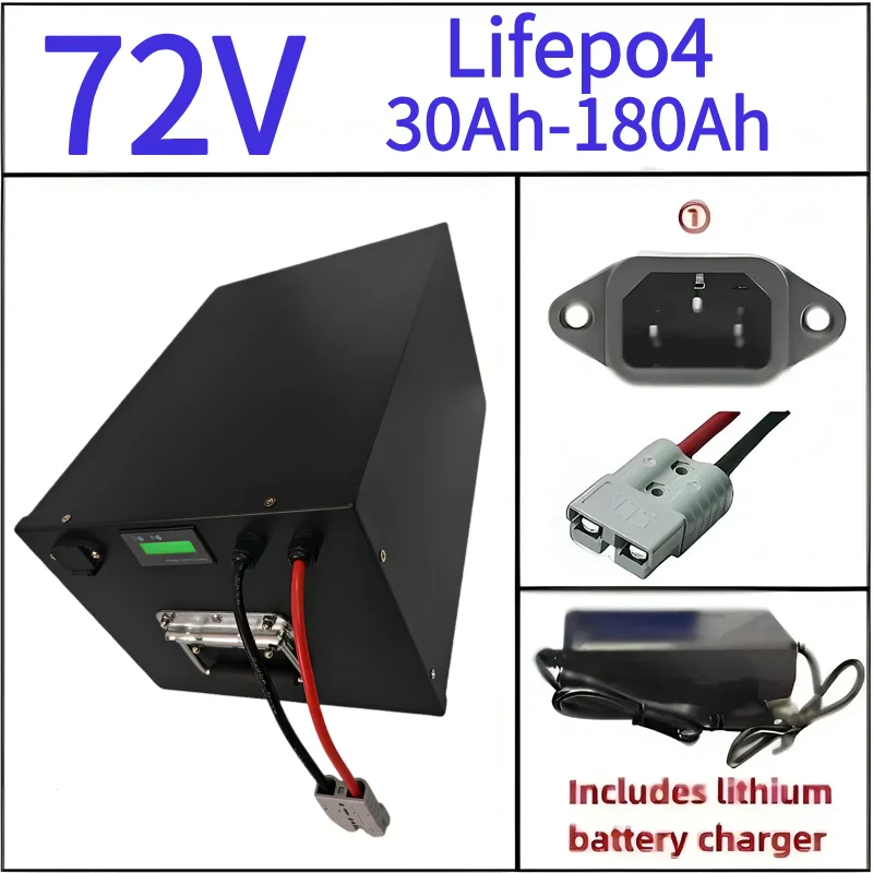 

72V 40ah 60ah 80ah 100ah 120ah 150ah 180ah lifepo4 Литиевая батарея BMS для скутера, инвертор, EV, велосипед, трехколесный велосипед, караван, EV