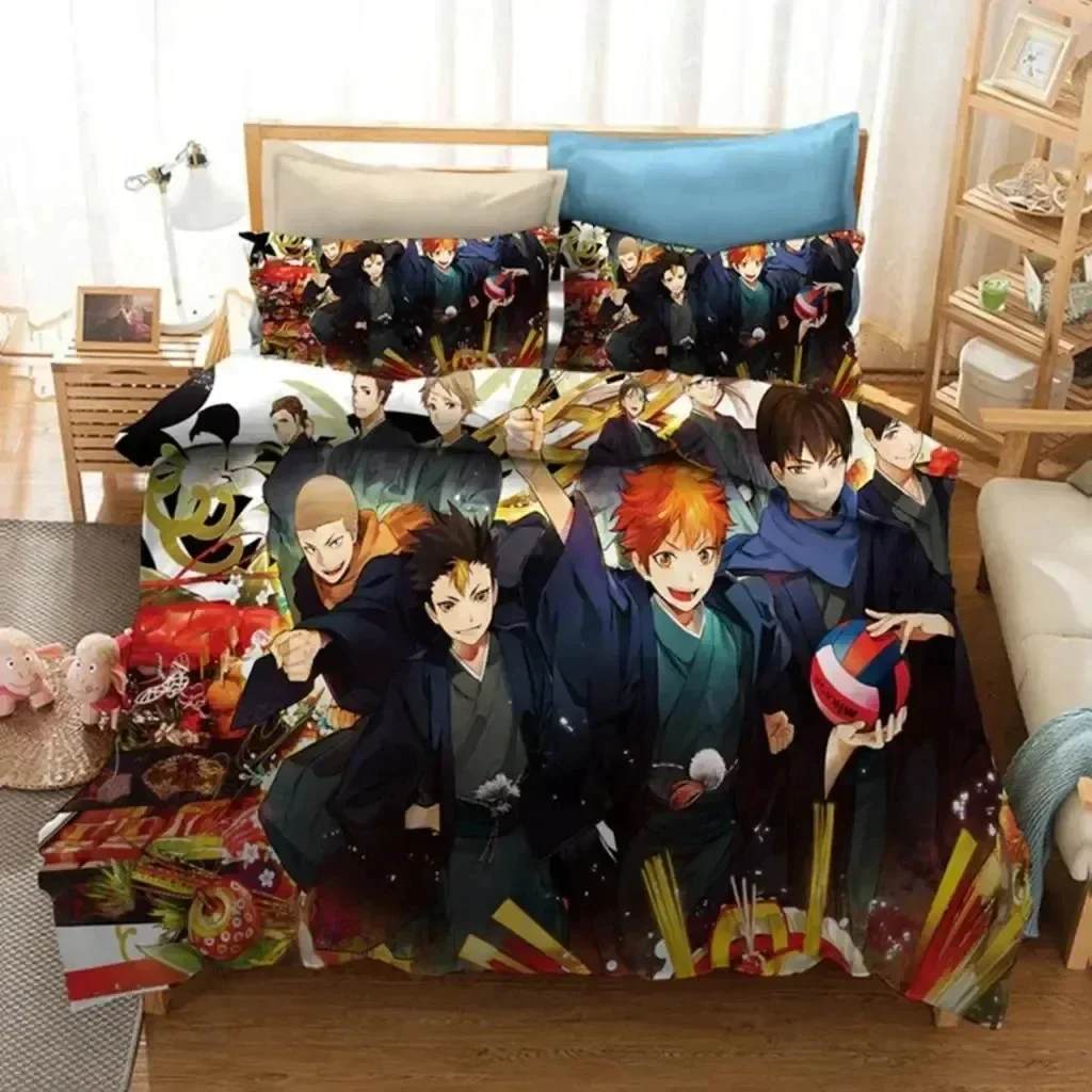 

3D Printed Cartoon Anime Haikyuu Printed Bed Set Duvet Cover Pillowcase Bedding Set Linen Sheet Quilt Cover Full Queen King Size