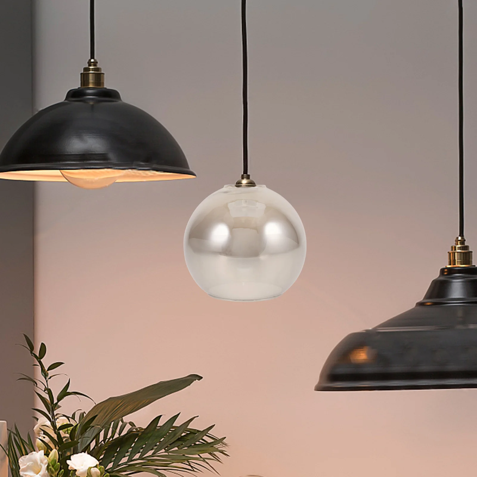 

Large Sphere Glass Lamp Shade Semi- Lamp Shade Replacement for Living Room Wall Sconces Chandeliers