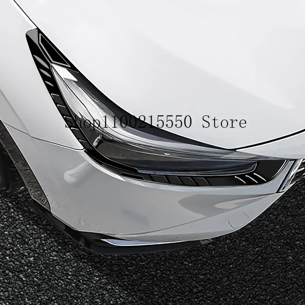 For Honda Vezel HEV HRV E:HEV 2021 2022 2023 Front Headlight Eyebrow Strips Cover Trim Sticker Exterior Accessories Car Styling