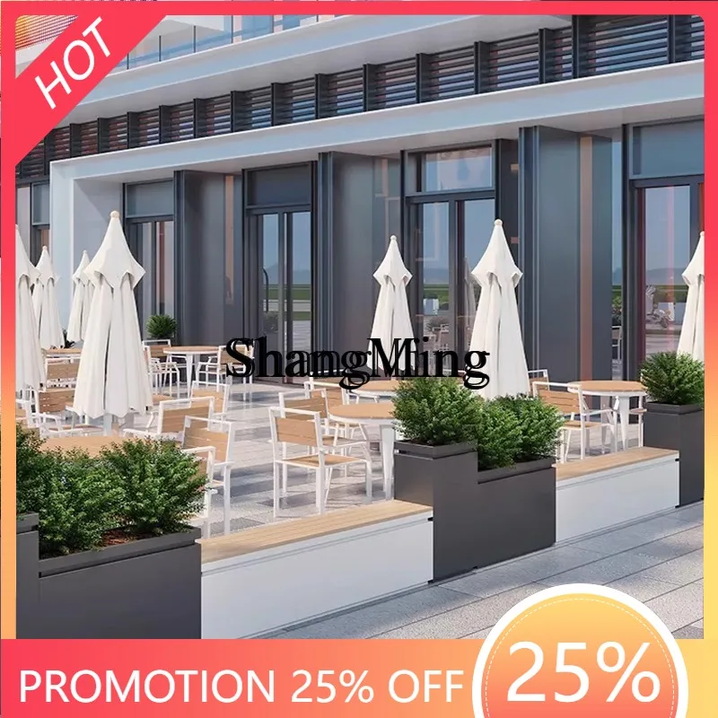 

SM New Outdoor Flower Box Flower Bed Combination Balcony Terrace Courtyard Partition Fence Rest Chair