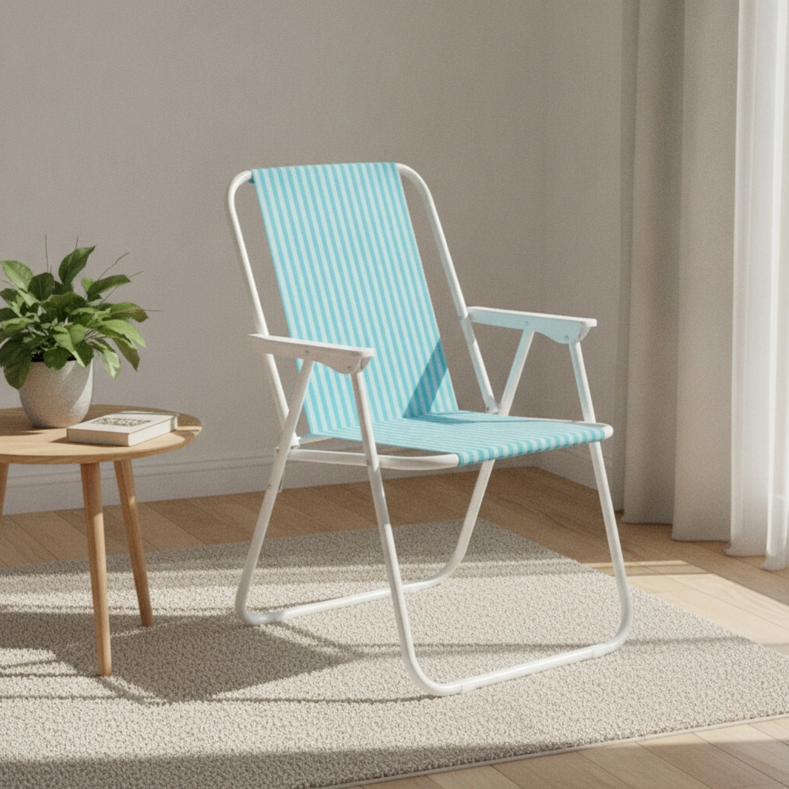 Beach Chair Long-Lasting Outdoor Folding Chair Furniture Breathable Weather-Resistant for Beachgoers, Camping, Patio