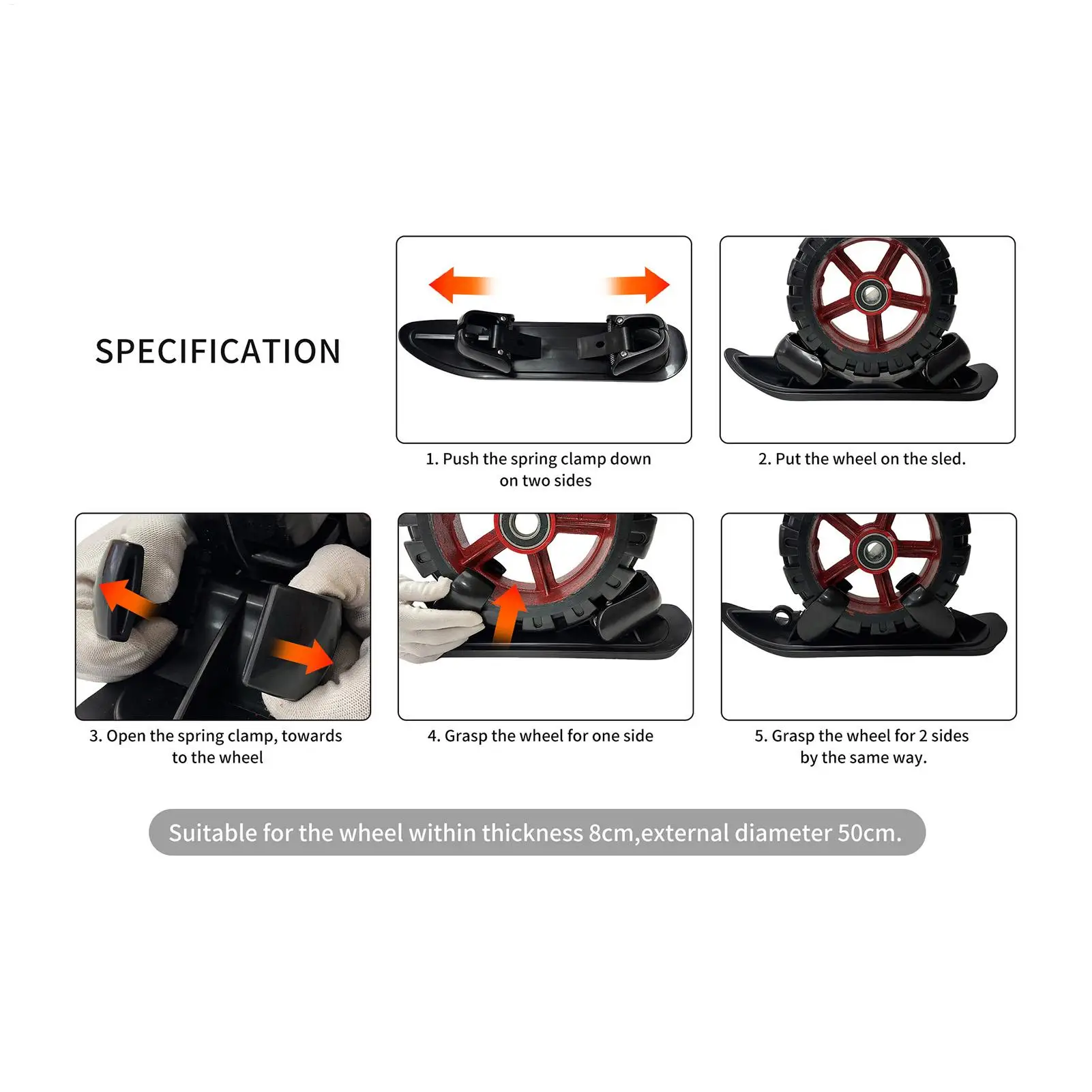 Skuter Śnieżny Narty Sanki Dziecięce Konwersja Śnieżna Skuter Narty Sanki Deska Narciarska Akcesorium do Roweru Sporty Plenerowe Ścieżki Nad Jeziorem