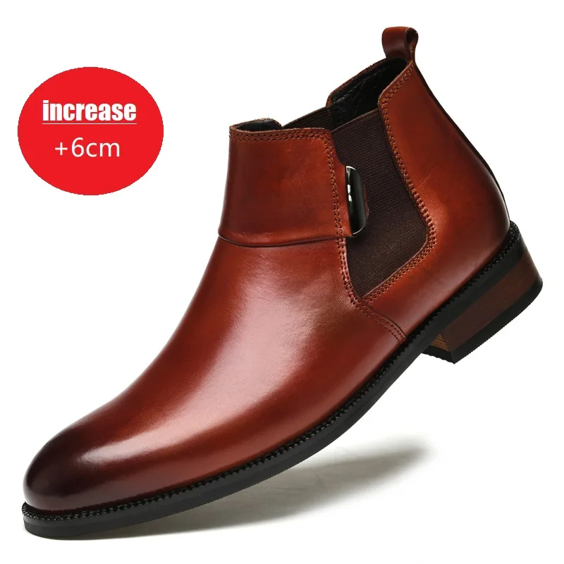

Новинка 2023 года, осенняя высококачественная мужская повседневная обувь с высоким берцем, сшитая вручную, выше 6 см, повседневная кожаная обувь, на плоской подошве, доступная хлопковая обувь