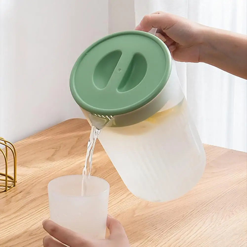 Plastic Pitcher 3-in-1 Lid Pitcher Plastic Water Pitcher with Lid 0.7 Gallon Drink Dispenser Iced Tea Wide Mouth Kettle