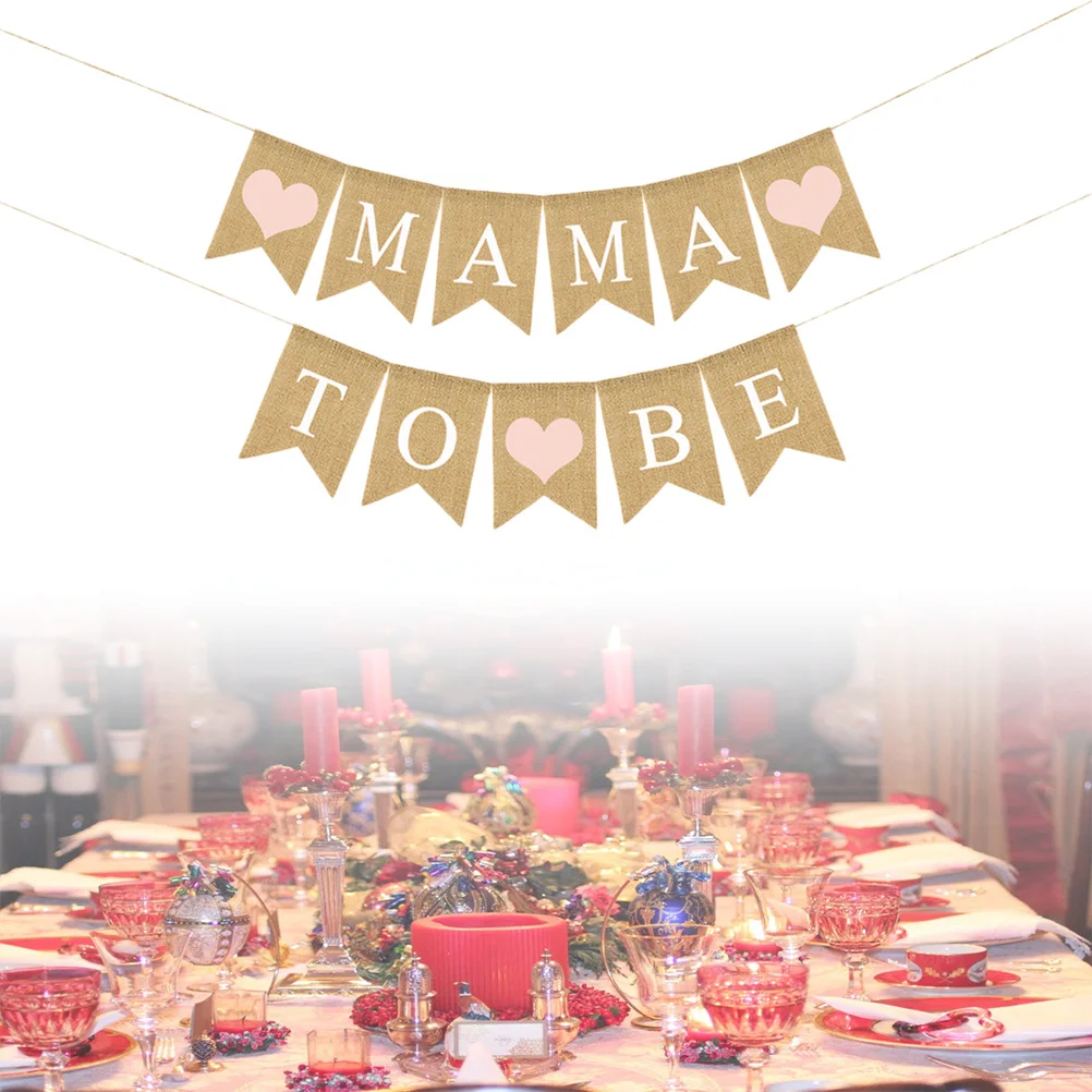 

Pink Heart Linen Bunting Banner Decoration Swallowtail Pull Flag For Party Wedding Celebration Outdoor Indoor Use Burlap