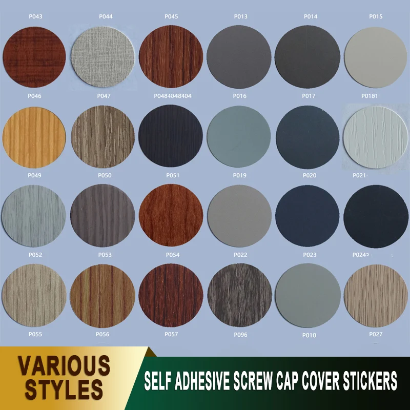 54Pcs Furniture Cabinet Self-adhesive Sealing Stickers Table Screw Hole Decorative Anti-Dust Round Furniture Cover Ugly Stickers