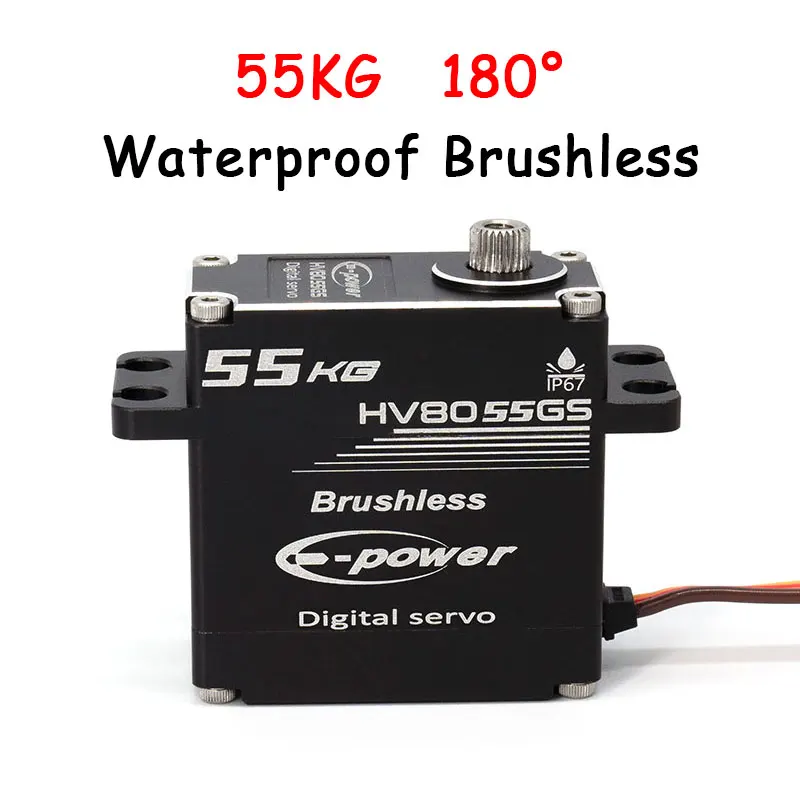 E-Power 51KG 55KG 60KG 70KG 180/270/360 Degre Waterproof Brushless Servo Aluminum Case For Airplane Boat RC Car