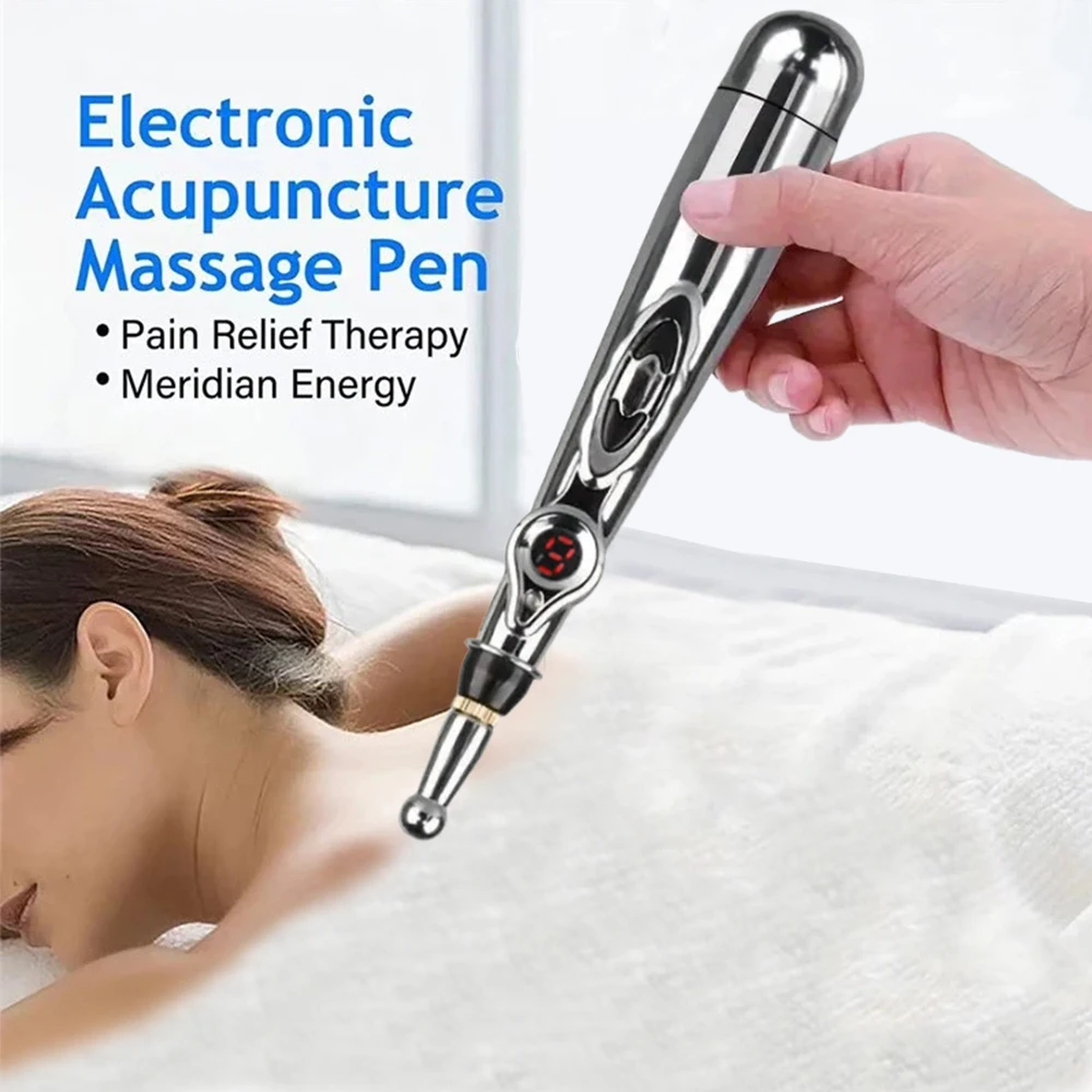 Handheld Meridian Acupoint Massage Pen Electronic Energy Acupuncture Therapy Whole Body Dredging and Soothing Massage Instrument