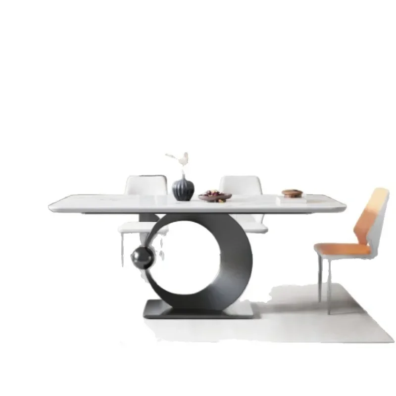 Italian rock slab dining table and chair combination household small apartment modern simple rectangular supercrystallin
