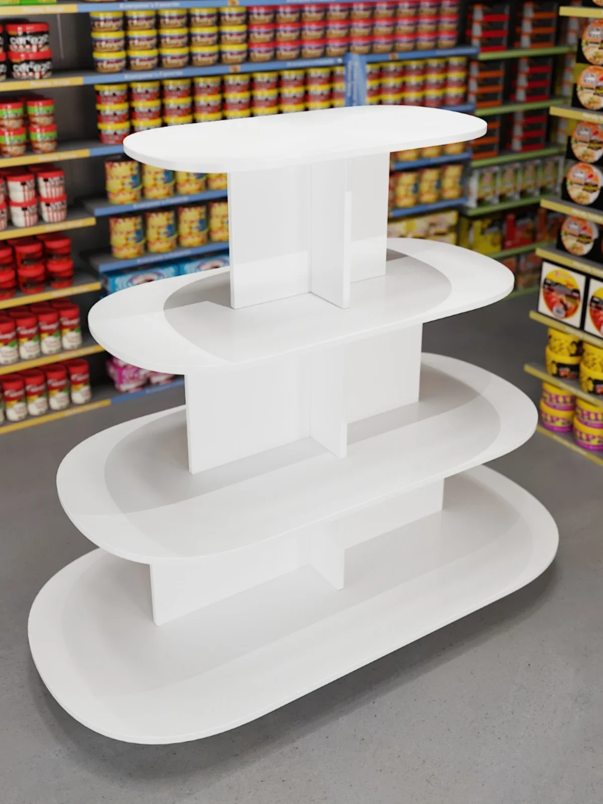 Multifunctional supermarket Nakajima display stand Milk head display case Snack Beverage bank gift  stand