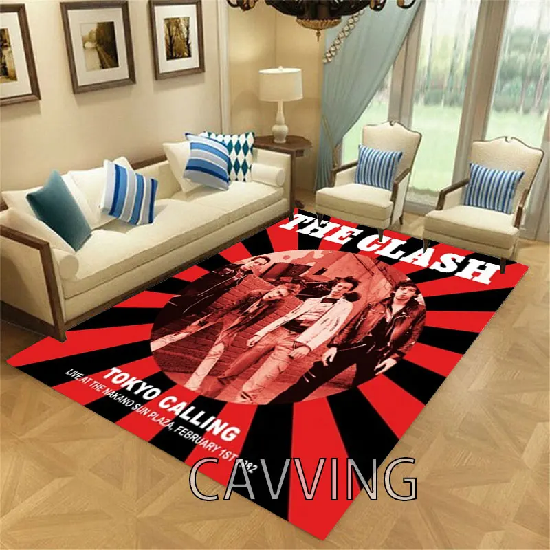 The Clash  Rock  3D Printed Carpet Flannel Rugs Anti-slip Large Rug Home Decoration for Living Room Bedroom Carpets Home Decor