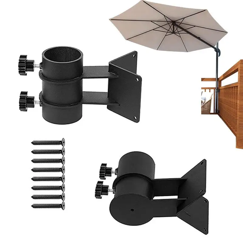 Patio Umbrella Holder Corner Mount Heavy-Duty Patio Umbrella Holder Adjustable Deck Umbrella Mount Umbrella Clamp Mount Bracket