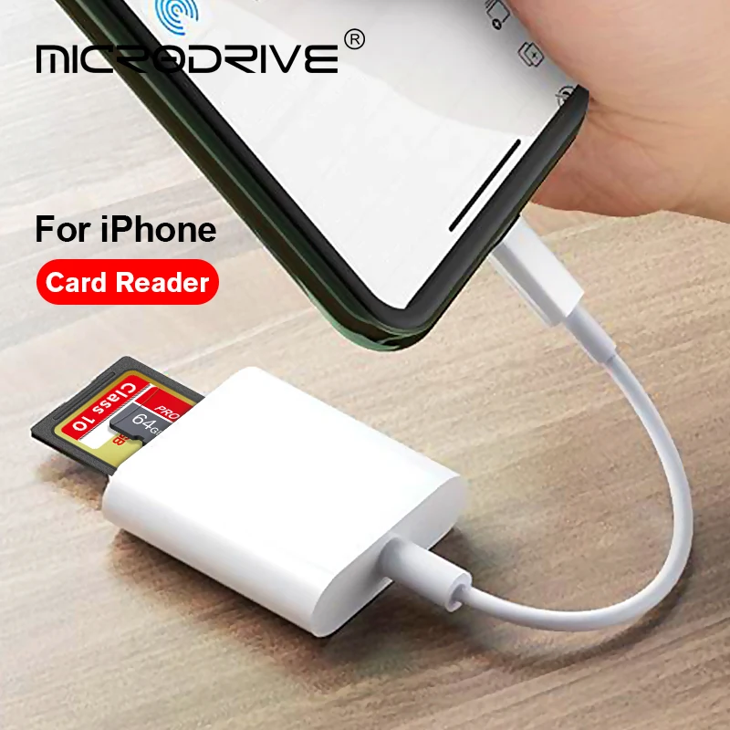 Top Dual Sd Card Reader Supports SD TF Card Trail Portable Mini TF SD Card Reader No Application Required for Camera iPhone iPad