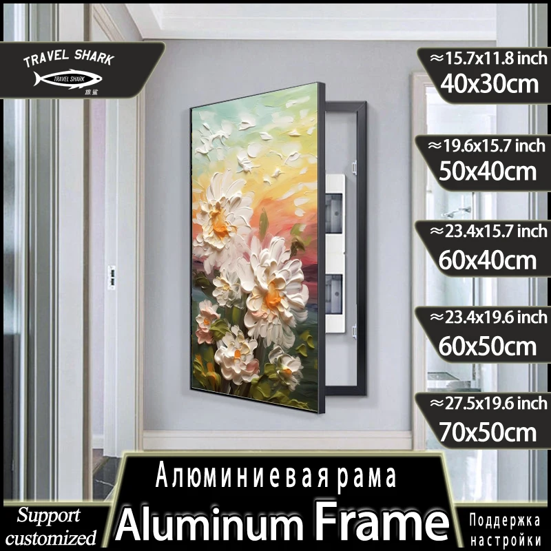 السفر القرش ديكور المنزل الحديث لوحات معلقة من صندوق متر غطاء غرفة المعيشة ديكور ملصق جدارية مع إطار معدني مخصص