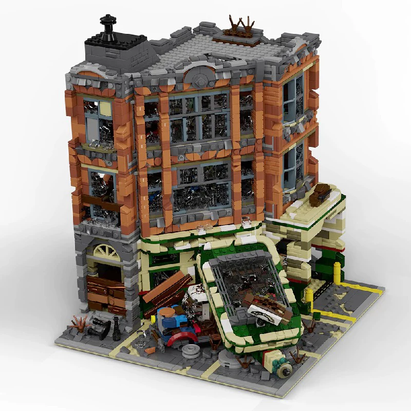 Doomsday Corner Garage City Baustein-Set mit 8 Figuren, Film-Architektur, modulares Montagemodell, Bausteine, Sammlerstück, kreatives Spielzeug, Geschenk für Erwachsene, 3325 Teile