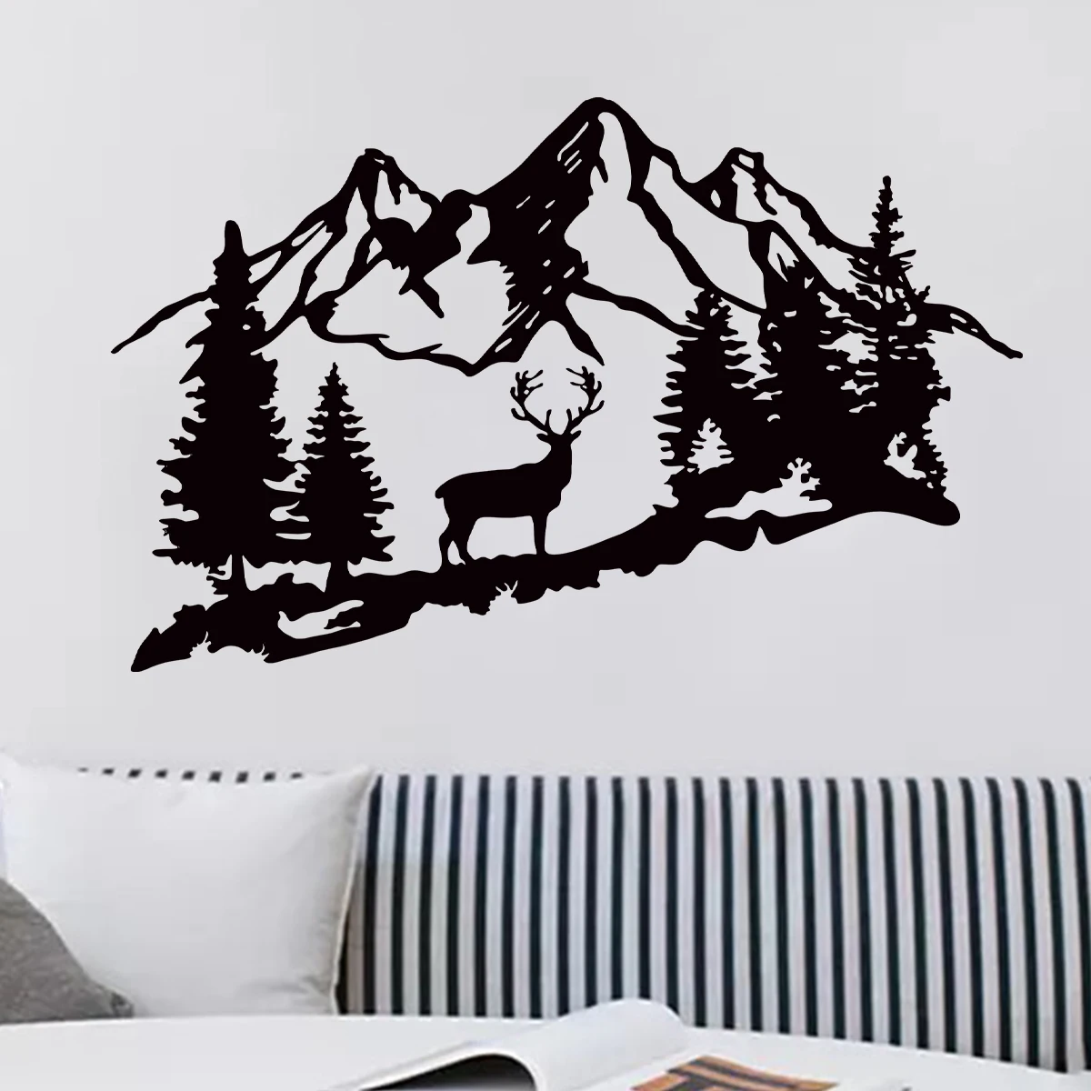 1Pc Mountain Deer Silhouette Meble Naklejki ścienne Naklejki ścienne Dekoracja salonu do pokoju dziecięcego Sypialnia Dekoracja domu