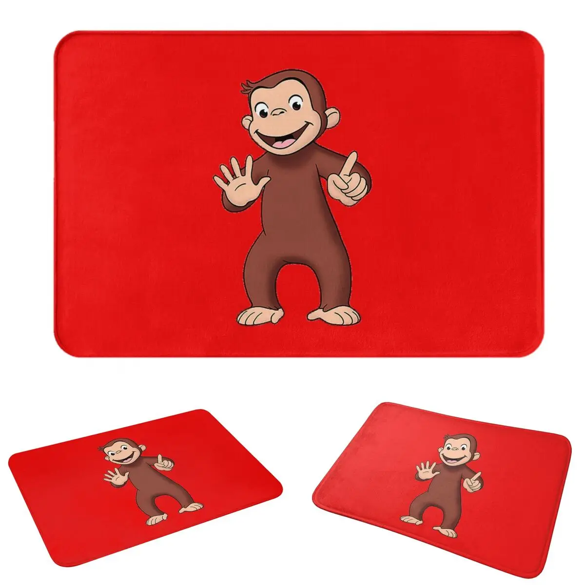 Curious George Doormat Cushion Carpet Rug Kitchen Entrance Home Floor Mat for Bedroom Footpad Mats