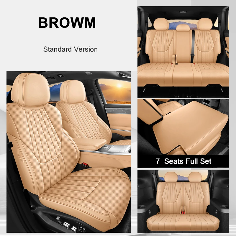 

Custom Fit Car Seat Covers Specific for BYD Tang L with Front Middle and Rear 3 Rows 7 Seats Full Covered Top Quality Leather