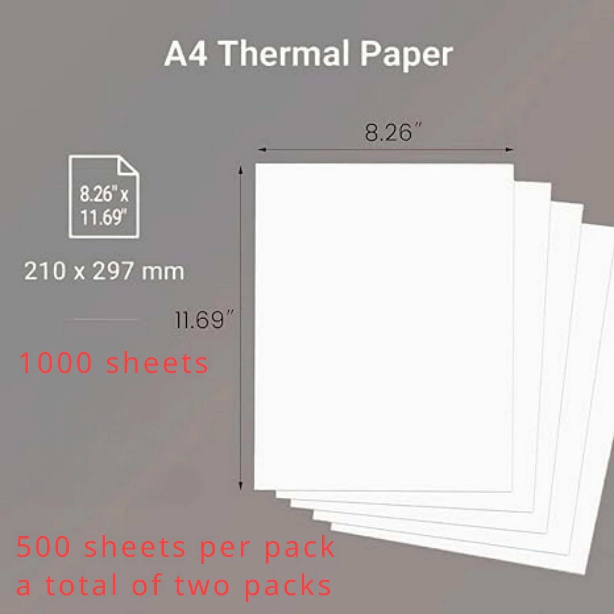 1000 Sheets of Copy Paper A4 Printer Paper, Size: 210 X 297 Mm (8.27