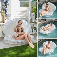 Inflatable Pool Party Supplies Summer Hawaii Party Seashell Pearl Ball Swimming Pool Float Bed Outdoor Summer Beach Party