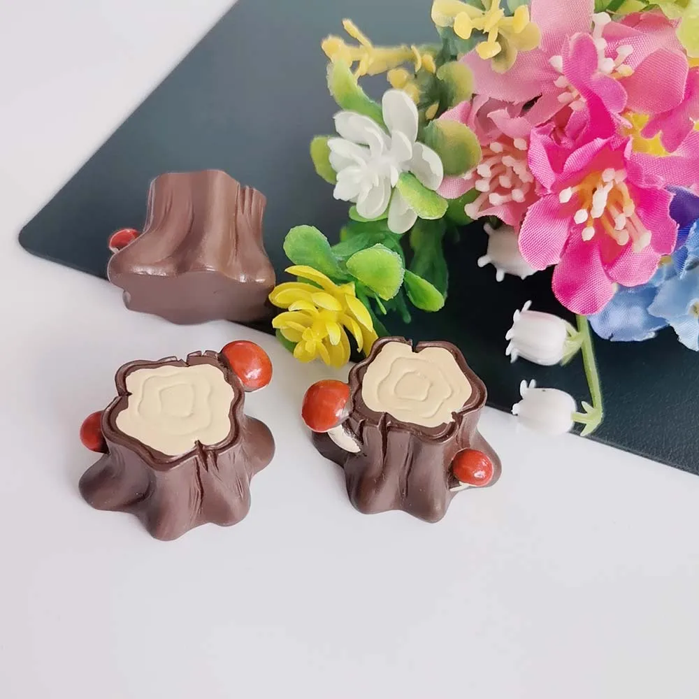 Resin Miniature Tree Stump Forest Scene Decor Micro Landscape Doll house Model Decor