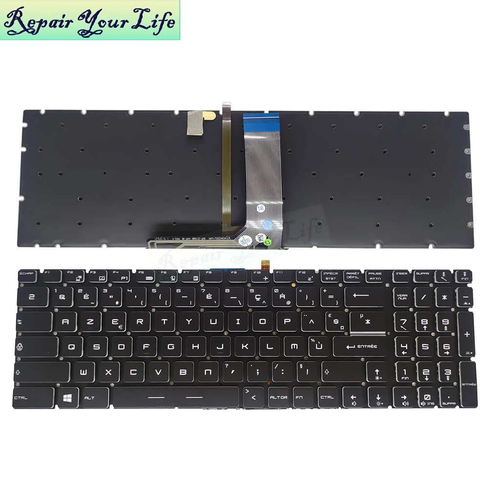 Niemiecki włoski francuski AZERTY klawiatury do laptopów podświetlana klawiatura dla MSI GS60 GS70 GL62 GL62M GT72 V143422GK1 to białe podświetlenie