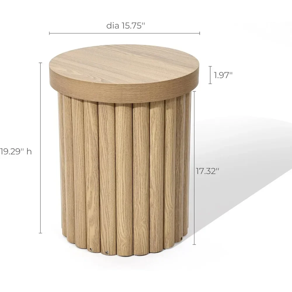 Wood Round Side Table, 19