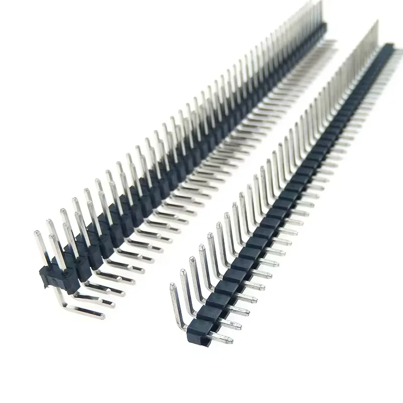 10pcs 1x40 2X40 40Pin 80PIN 2.54mm right Angle single row Pin head male 90 degree Pin connector Double row pin