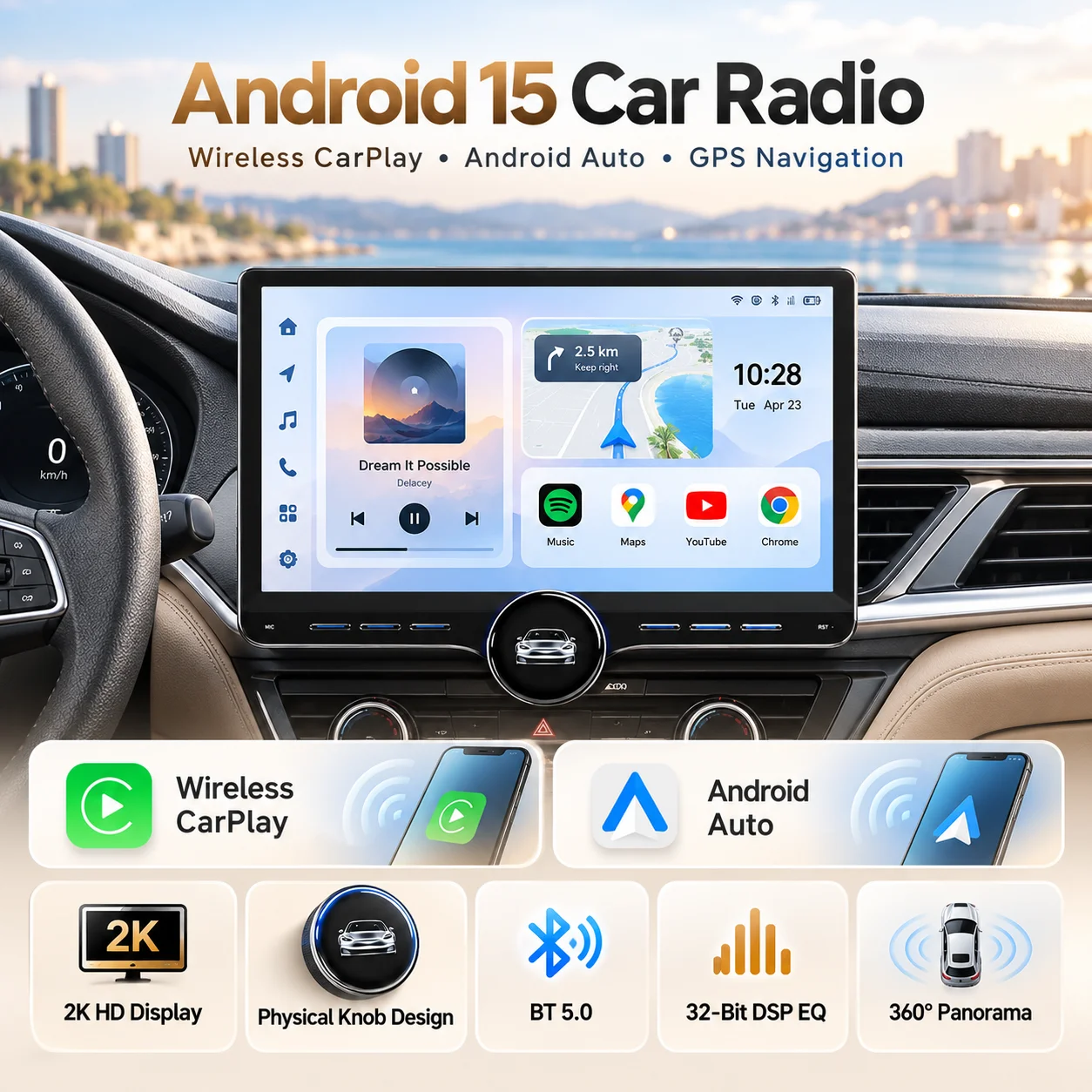 11.5 Inch Android 15 Car Radio For Renault Clio 2016-2018 Wireless CarPlay Android Auto GPS Navigation Touch Screen Multimedia