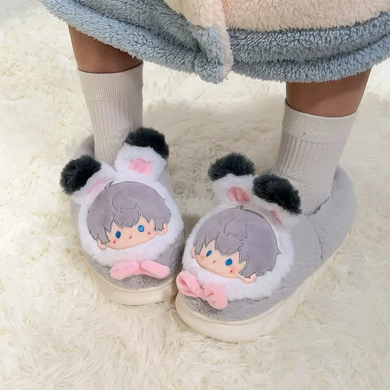 Anime Love and Deepspace Cosplay Xavier Zayne Rafayel Sylus Household Warm Winter Lovely Cotton Slippers Comfortable Gifts